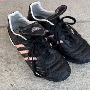 Adidas Black Sneakers with Pink Accents